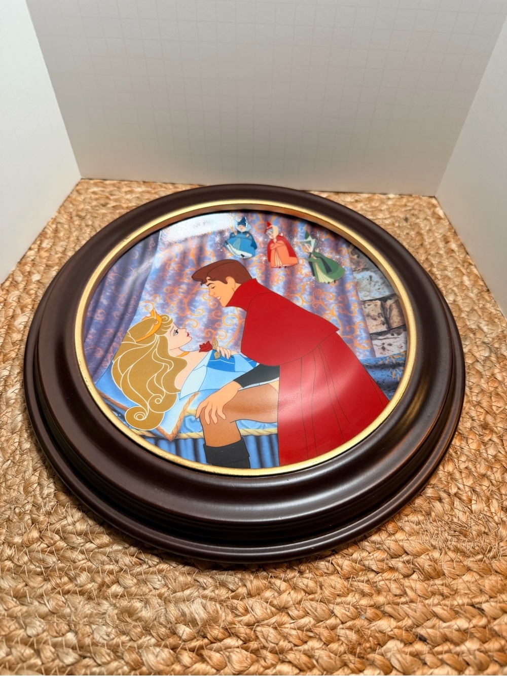 Walt Disney Sleeping Beauty "Awakened by a Kiss" Framed Collector Plate 1991